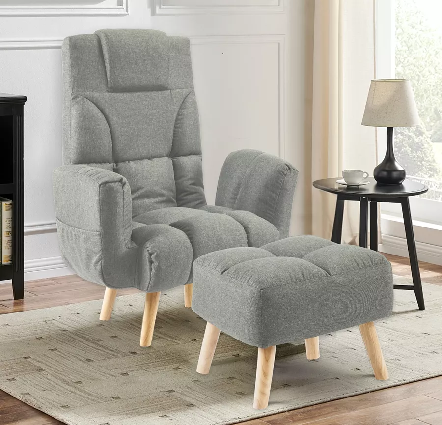 כורסת טלוויזיה עם הדום דגם Lazy comfort צבע אפור מתצוגה ועודפים