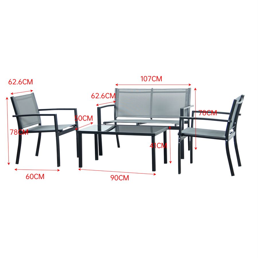 מערכת ישיבה לגינה במכירה מוקדמת 30 ימי עסקים דגם RIO ארבעה חלקים