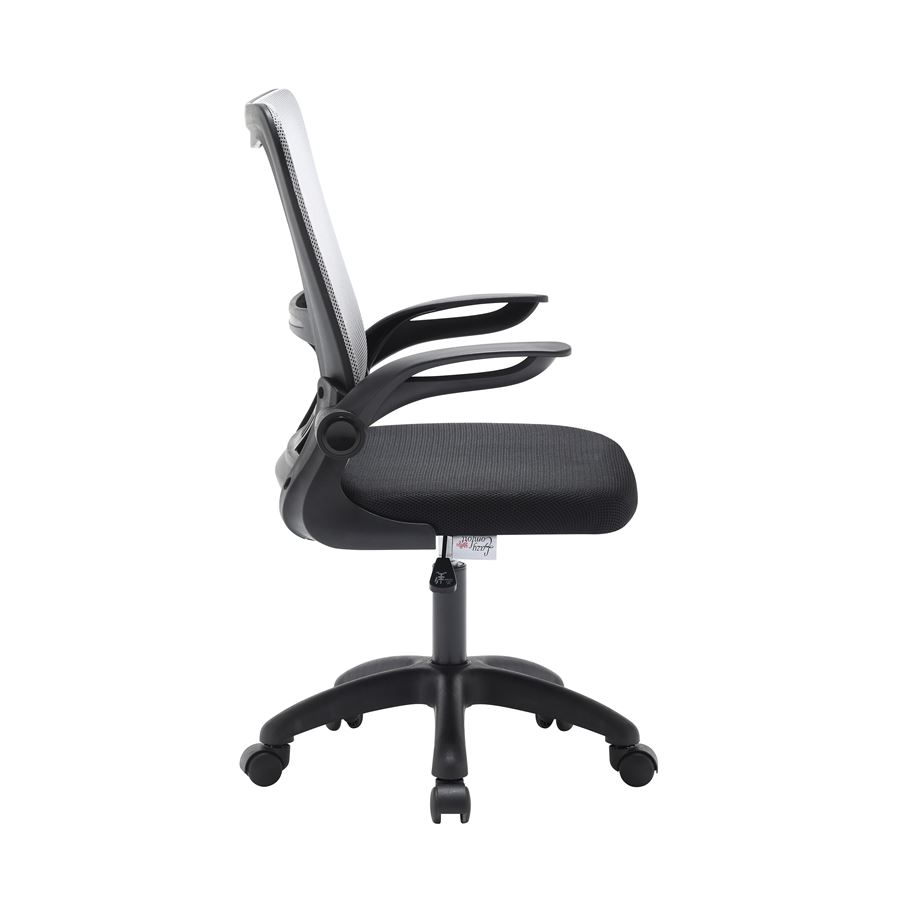 כיסא מחשב יוקרתי דגם WINSTON עם ידיות מתכווננות וגב רשת נושם בצבע אפור בשילוב שחור מתצוגה ועודפים