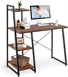 שולחן מחשב עם מדפים