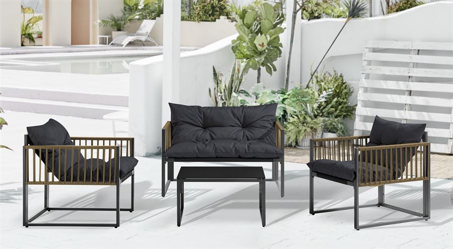 מערכת ישיבה לחצר ארבעה חלקים