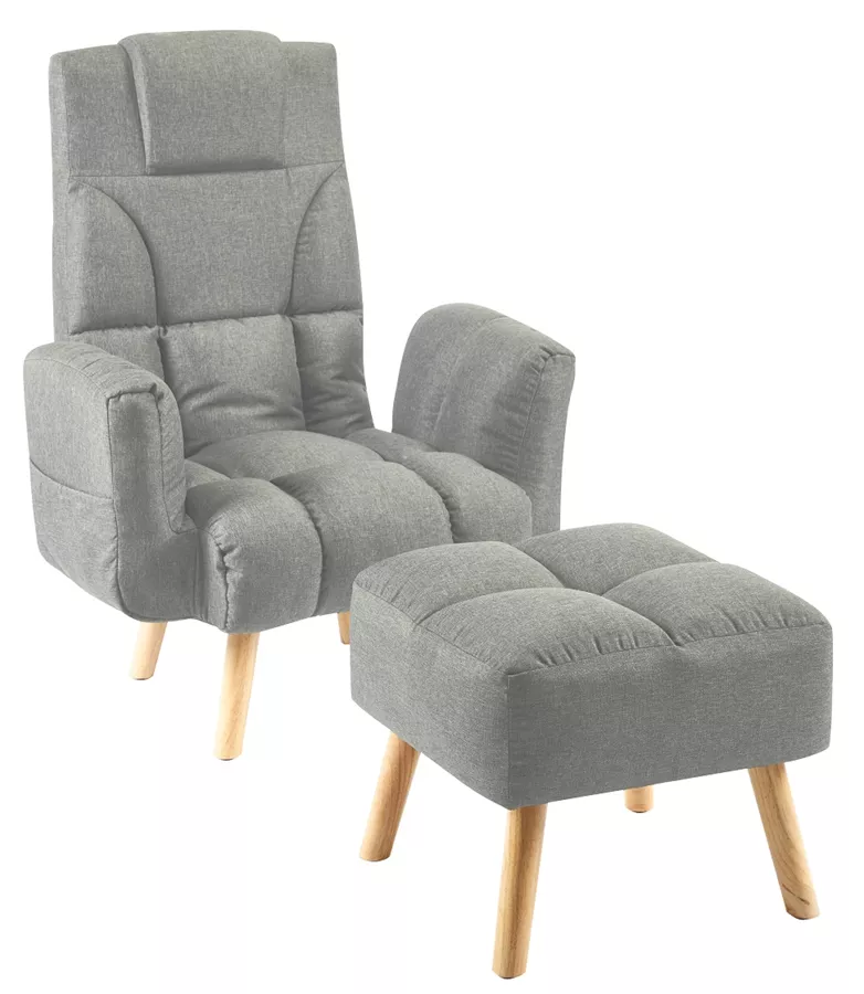 כורסת טלוויזיה עם הדום דגם Lazy comfort צבע אפור מתצוגה ועודפים