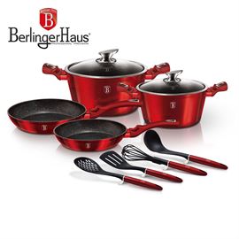 BH-6141 סט סירי אבן שיש אדום 10 חלקים homeford