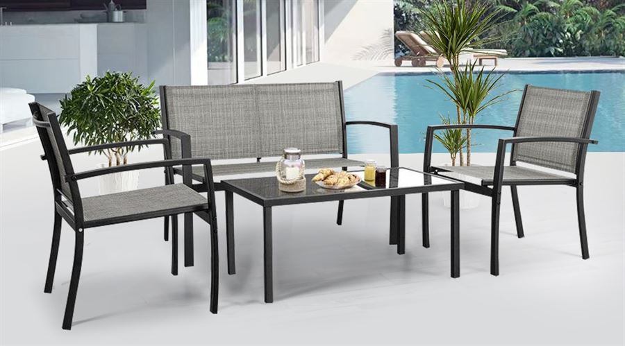 מערכת ישיבה לגינה במכירה מוקדמת 30 ימי עסקים דגם RIO ארבעה חלקים