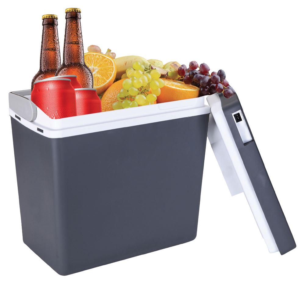 מקרר חשמלי לרכב 24 ליטרים בעל דופן כפולה מתצוגה ועודפים