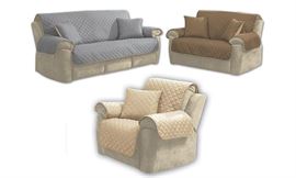 סט 3 כיסויי סלון דו צדדי אפור/בז' מתצוגה ועודפים homeford