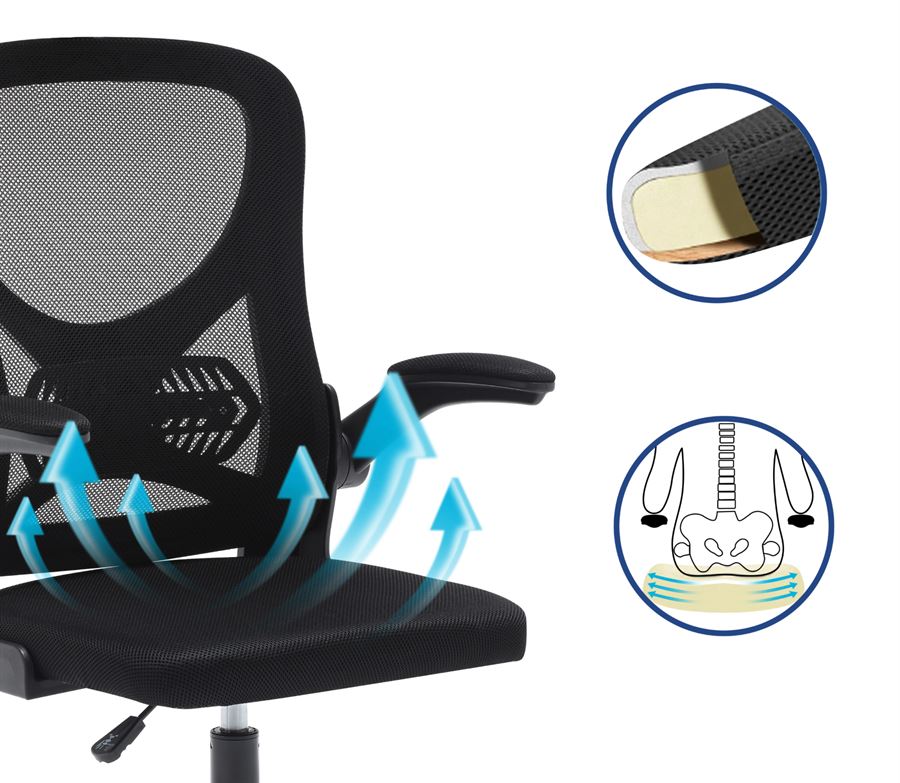 כיסא מחשב יוקרתי דגם WINSTON עם ידיות מתכווננות וגב רשת נושם בצבע אפור בשילוב שחור מתצוגה ועודפים