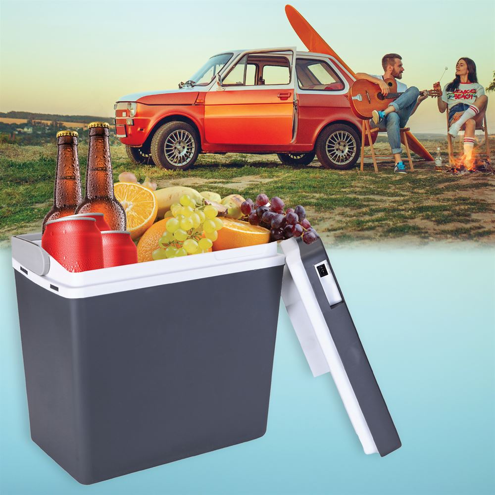 מקרר חשמלי לרכב 24 ליטרים בעל דופן כפולה מתצוגה ועודפים