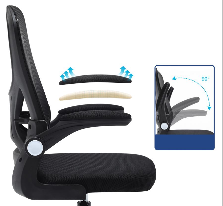 כיסא מחשב יוקרתי דגם WINSTON עם ידיות מתכווננות וגב רשת נושם בצבע אפור בשילוב שחור מתצוגה ועודפים